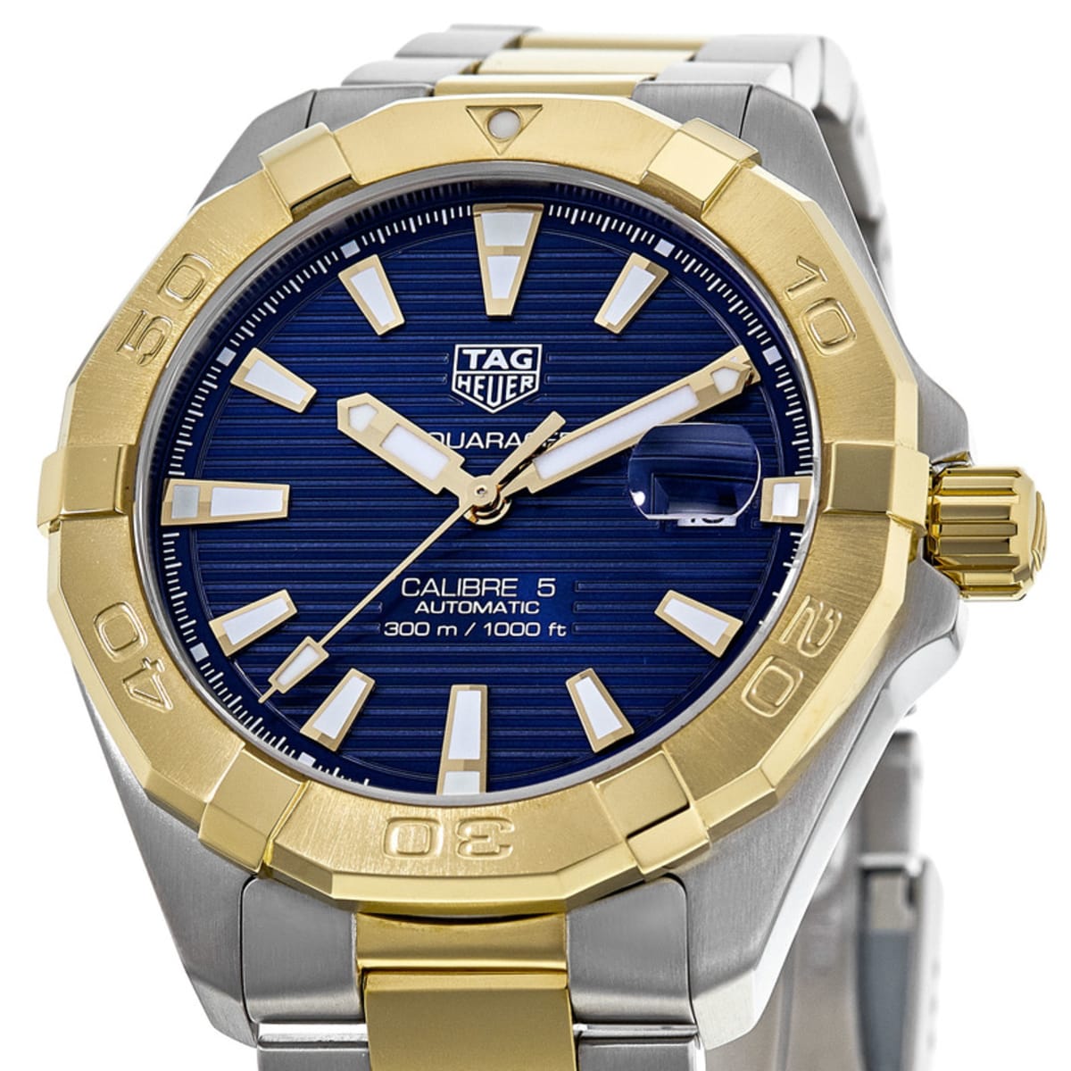 Tag Heuer Aquaracer 300M Automatic Blue Dial Two Tone Stainless Steel spacex-tag-heuer-orange-face