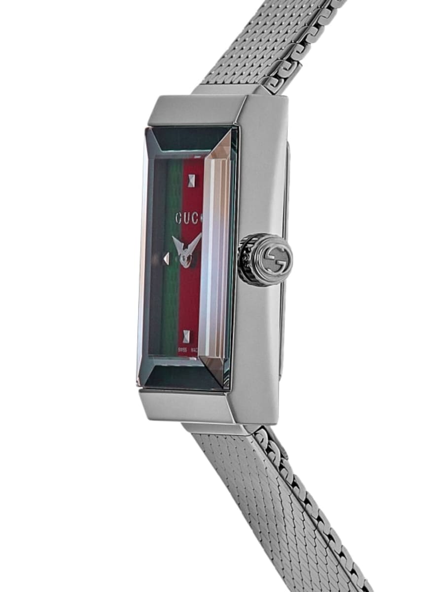 Gucci G-Frame Green, Red and Blue Dial Stainless Steel Women's