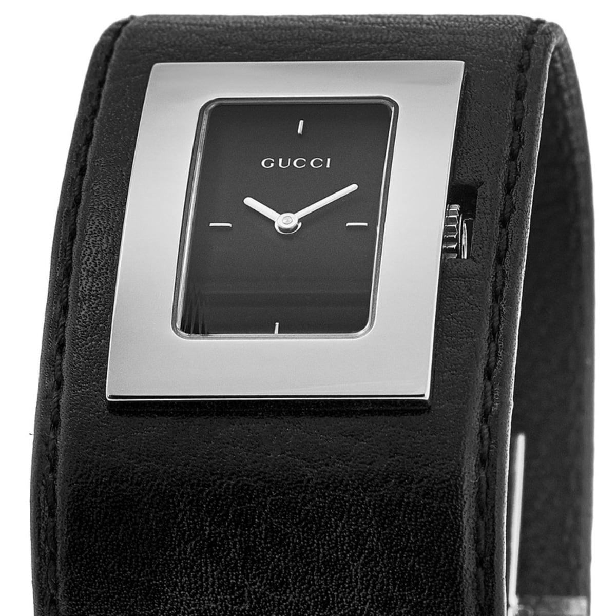Gucci 7800L Black Leather Women's Watch YAG07835 | WatchMaxx.com