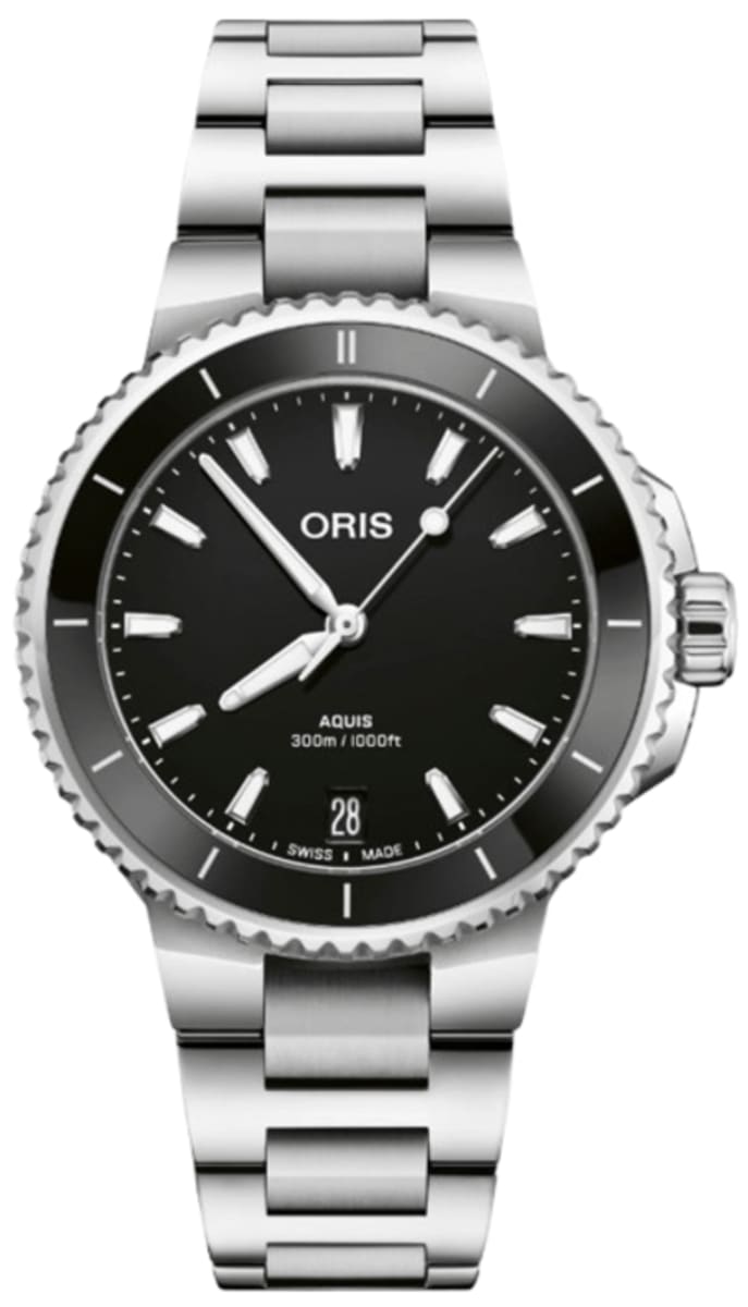 Oris Aquis Date Automatic Black Dial Steel Women's Watch