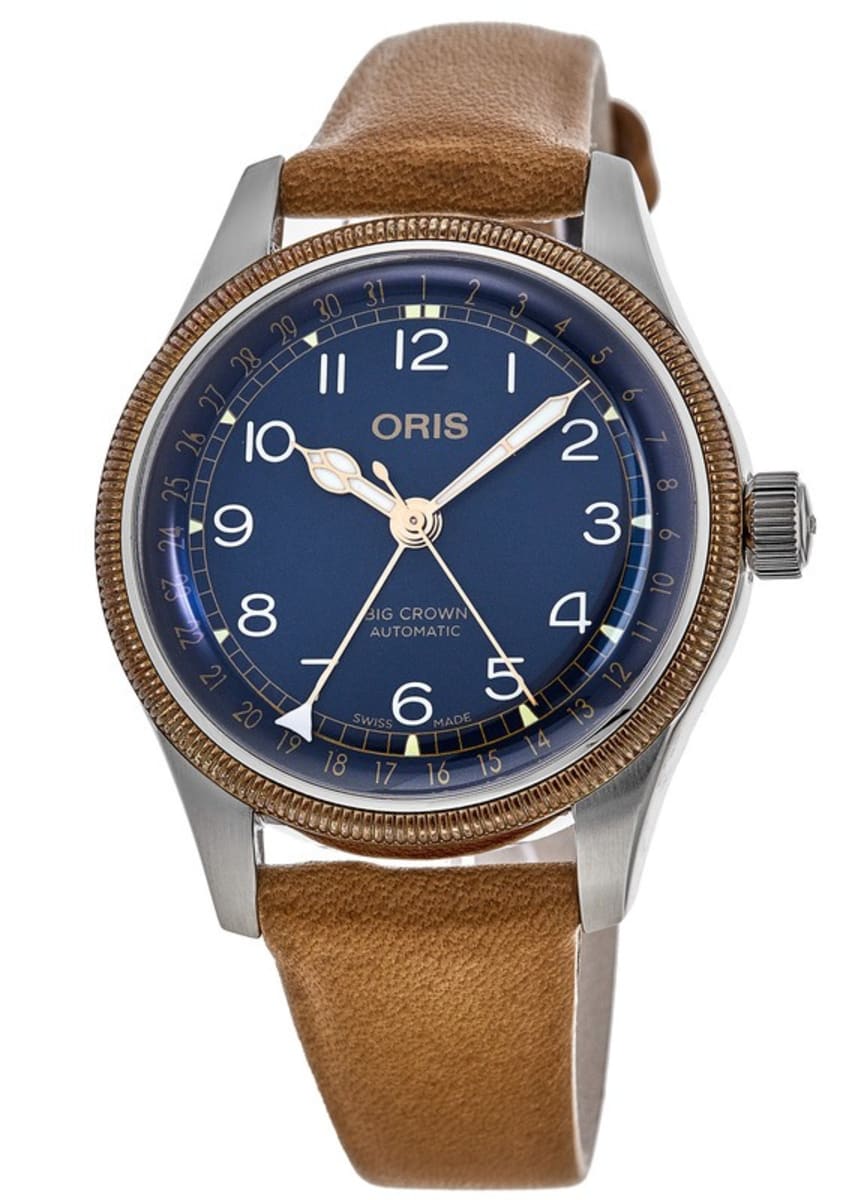 Oris Big Crown Pointer Date Blue Dial Leather Unisex Watch 01 754