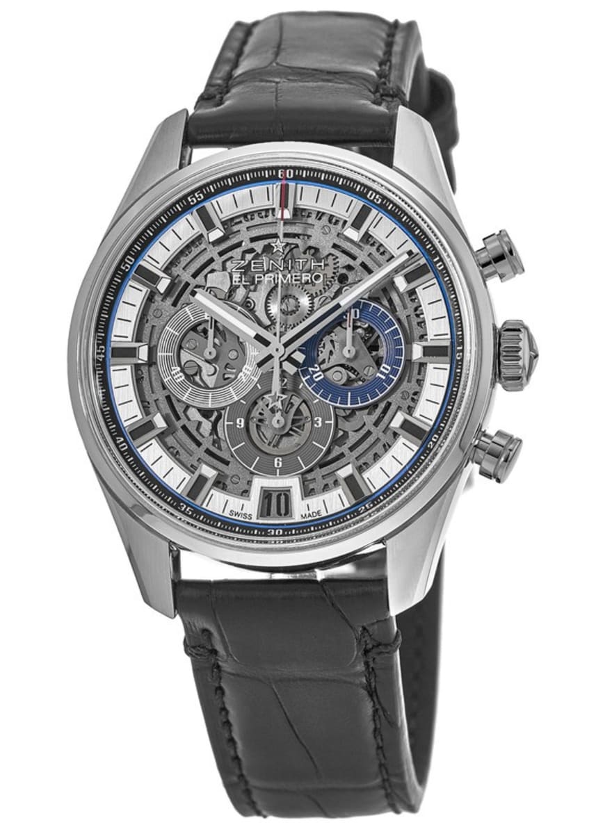 Zenith Chronomaster El Primero Full Open Black Leather Men's Watch 03. ...