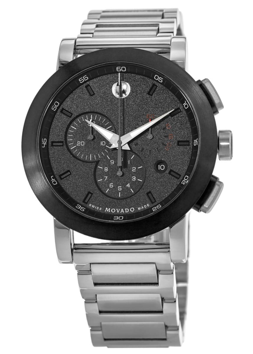 Movado Museum Sport Black Chronograph Dial Steel Men's Watch 0606792