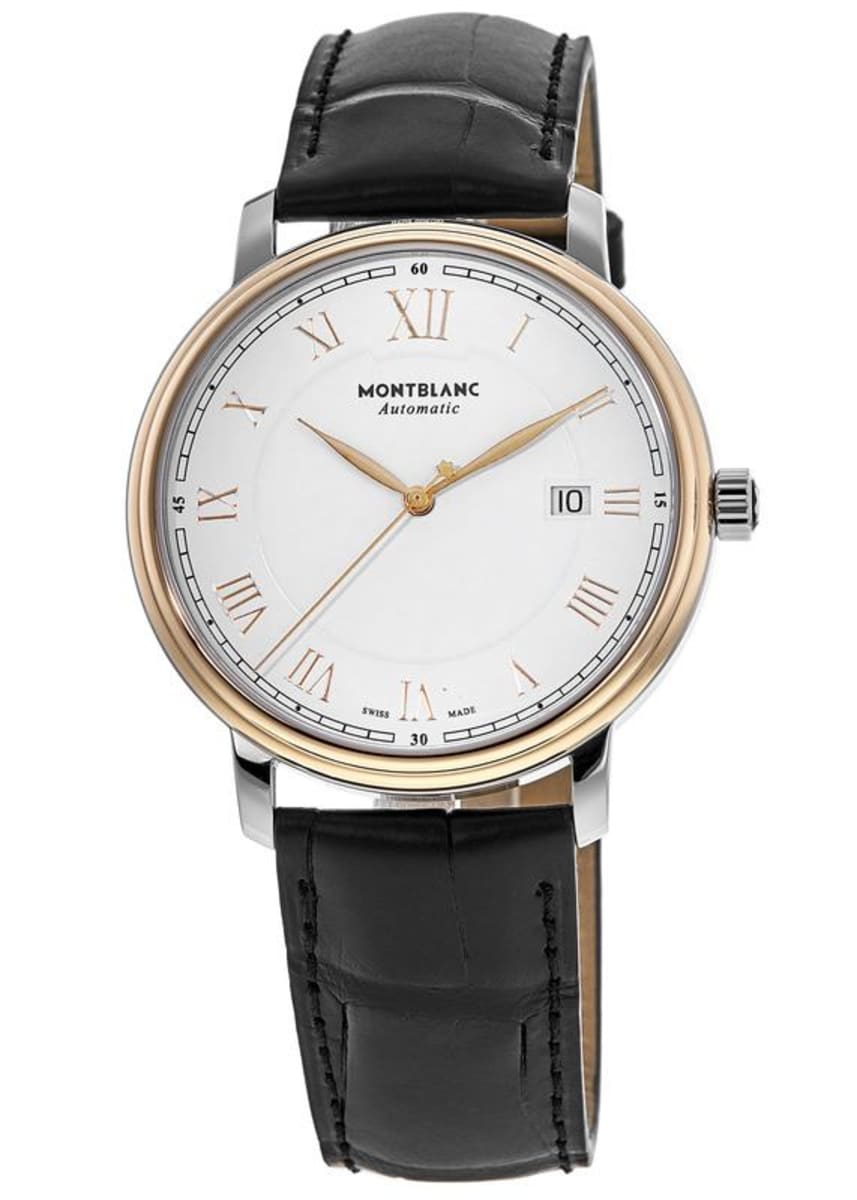 Montblanc Tradition White Dial Leather Strap Men