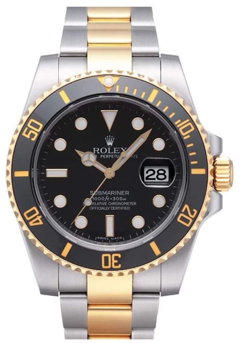 Rolex Submariner Date 40mm Black Steel & Gold Men's Watch 116613LN-0001