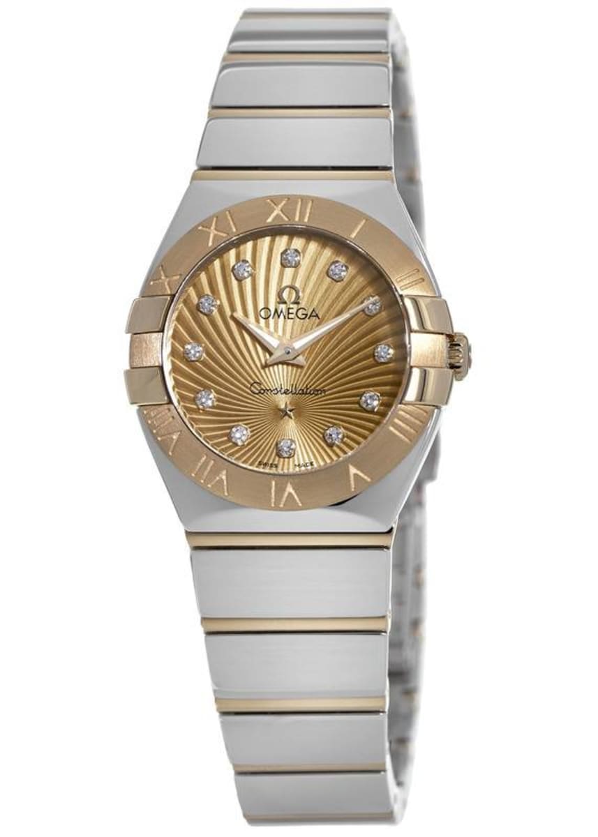 Omega Constellation Polished Quartz 24mm Champagne Dial Yellow Gold Steel Women S Watch 123 20 24 60 58 002 Watchmaxx Com