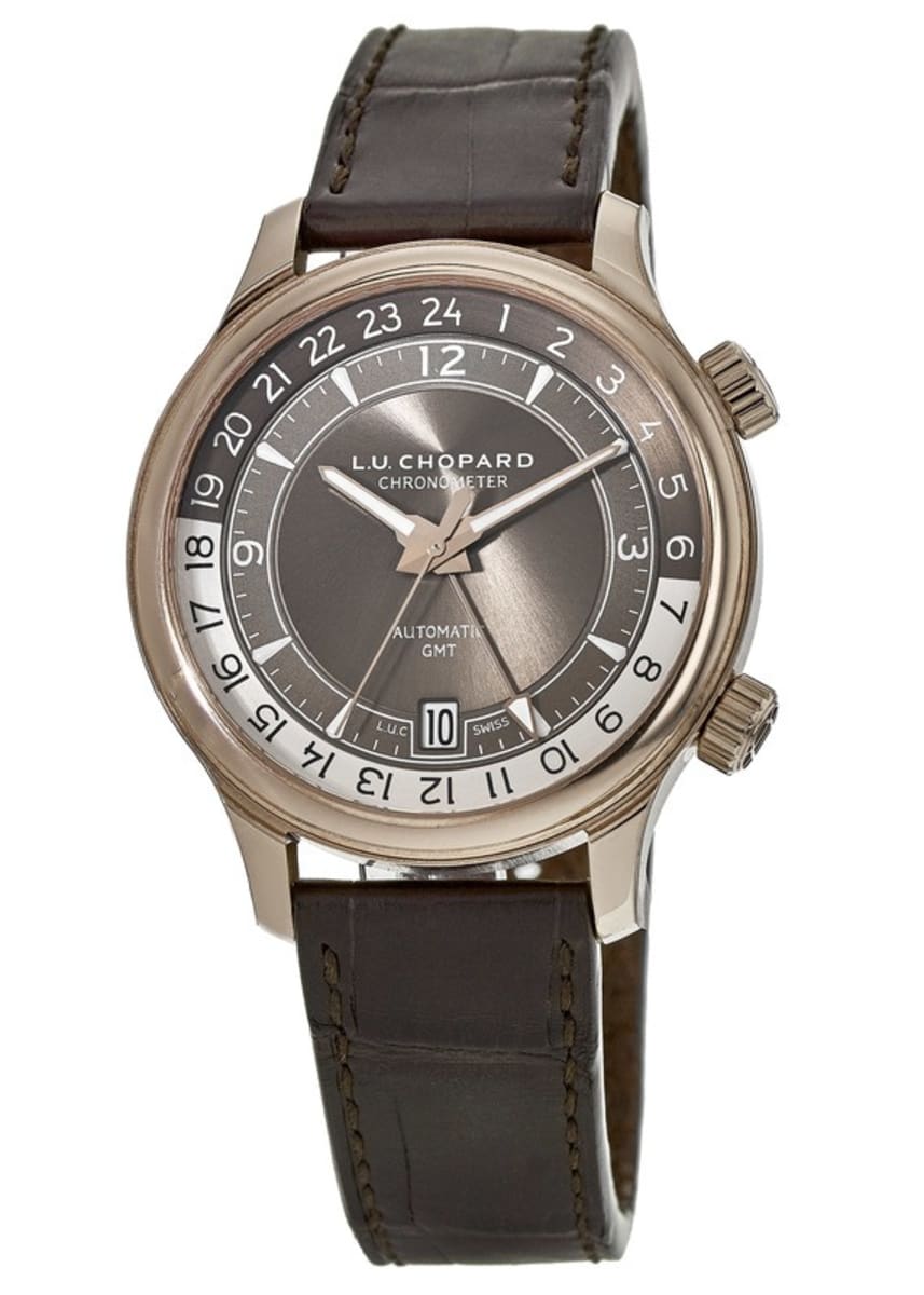 Chopard L.U.C GMT One Brown Dial Brown Leather Strap Men's 