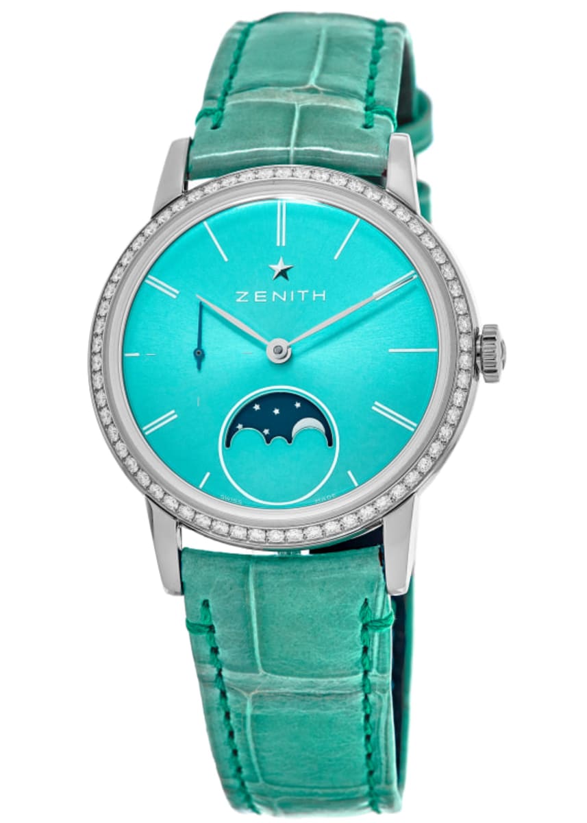 Zenith Elite Ultra Thin Lady Moonphase Turquoise Diamond Dial Turquoise