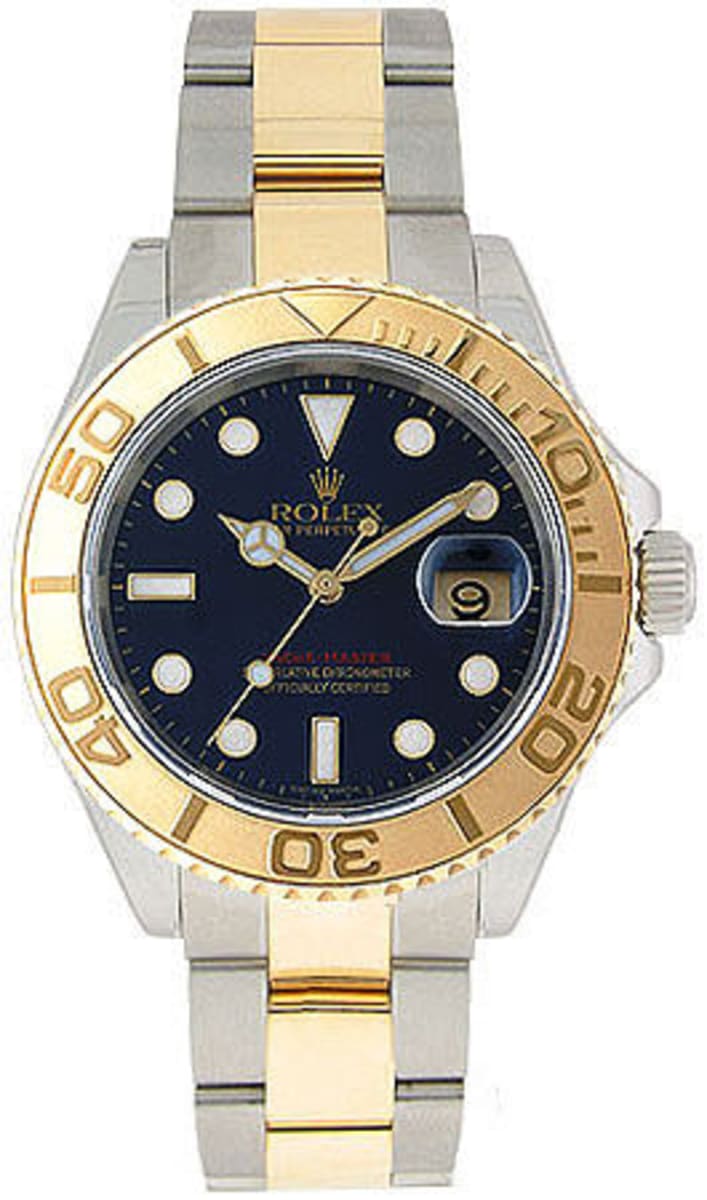 Rolex Steel Yachtmaster 40mm Gold Blue Dial Mens Watch 16623