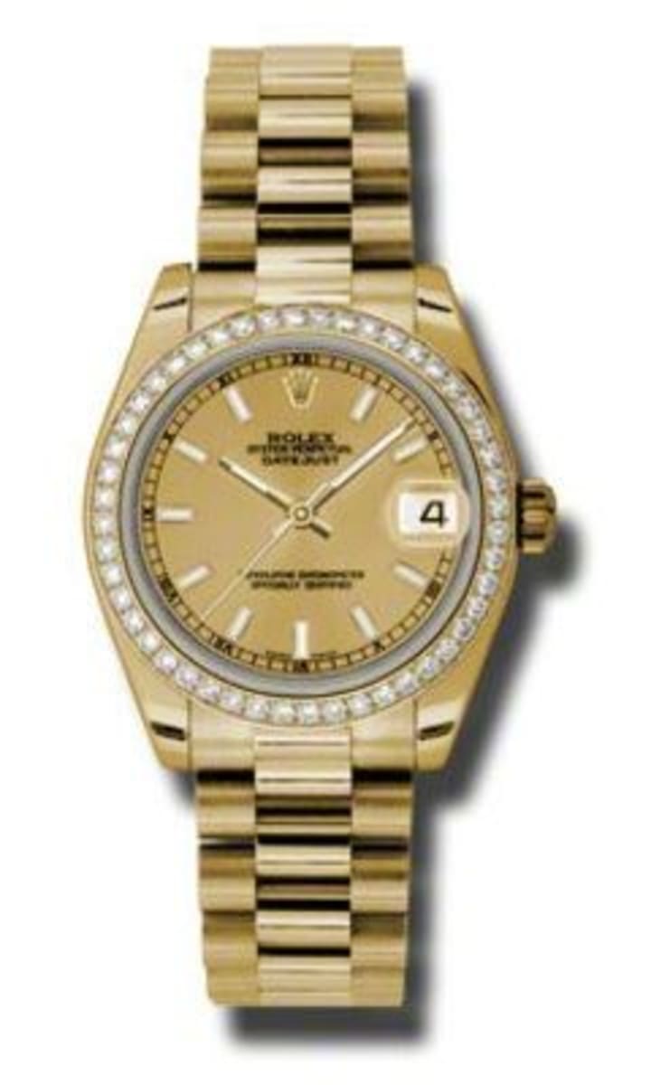 Rolex Datejust 31 18k Yellow Gold Presidential Bracelet Women\u0027s Watch 178288,CHI