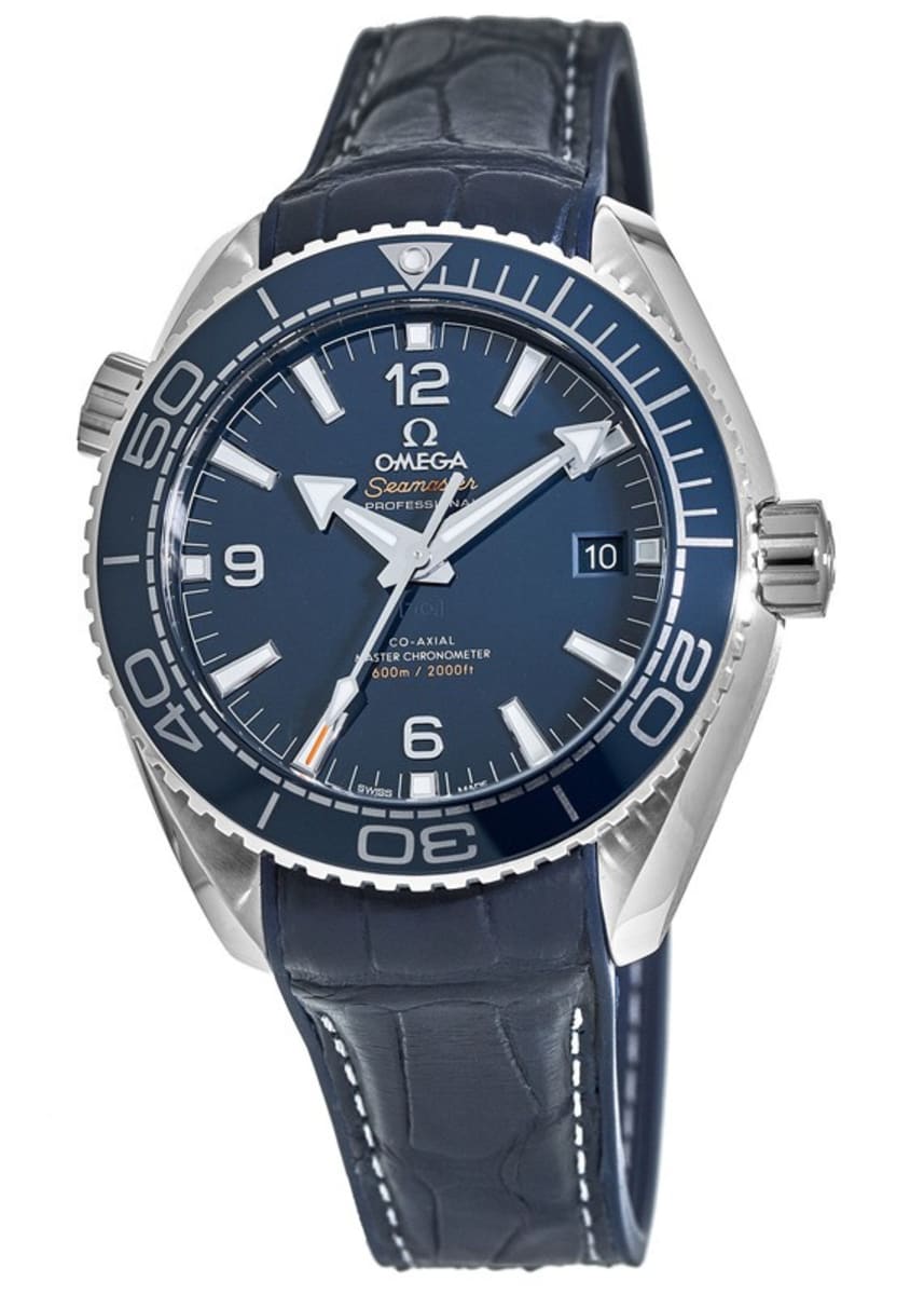 omega seamaster blue leather strap