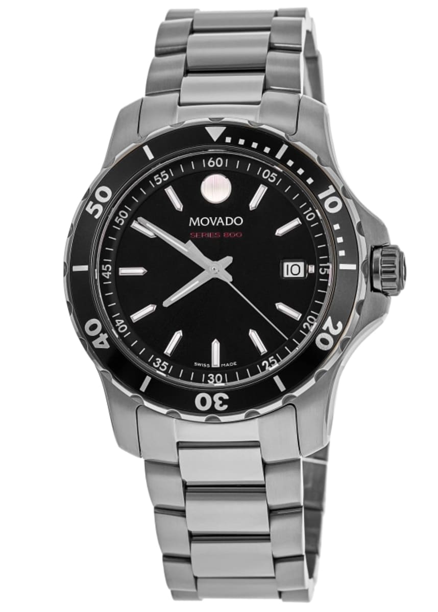 Movado Series 800 Black Dial Steel Men's Watch 2600135