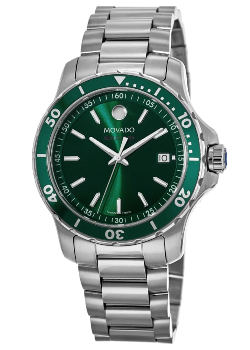 Movado Series 800 Green Dial Steel Men's Watch 2600136