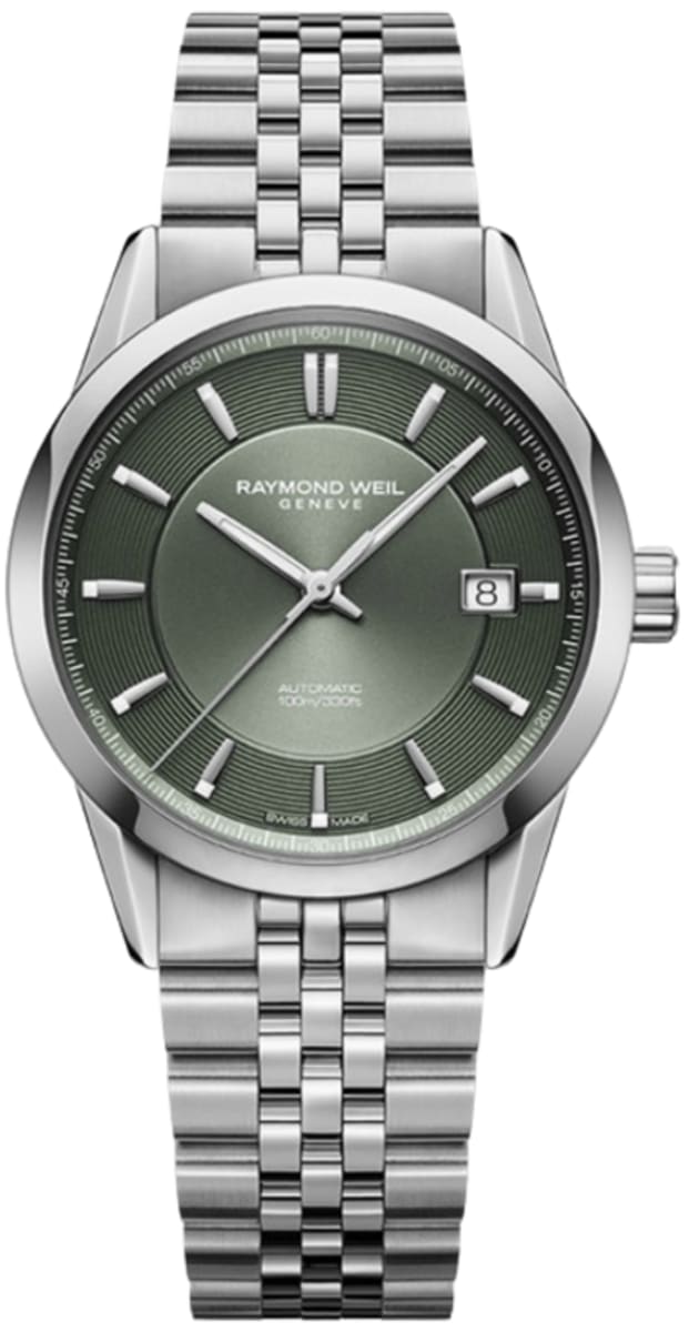 Raymond Weil Freelancer Automatic Date Green Dial Steel Unisex Watch  2771-ST-52051