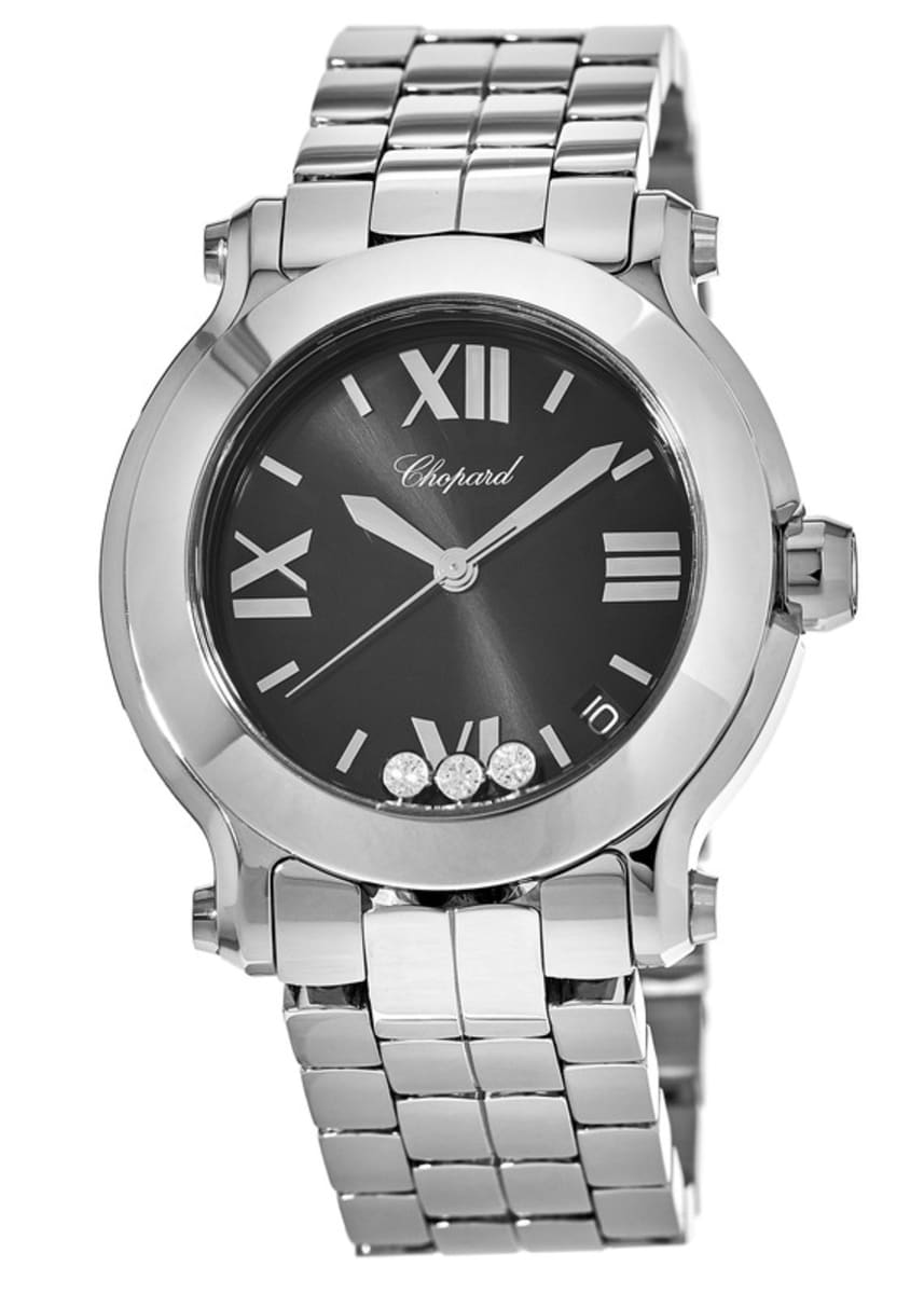 Women's 36mm Sport Watch with Black Dial and Stainless Steel