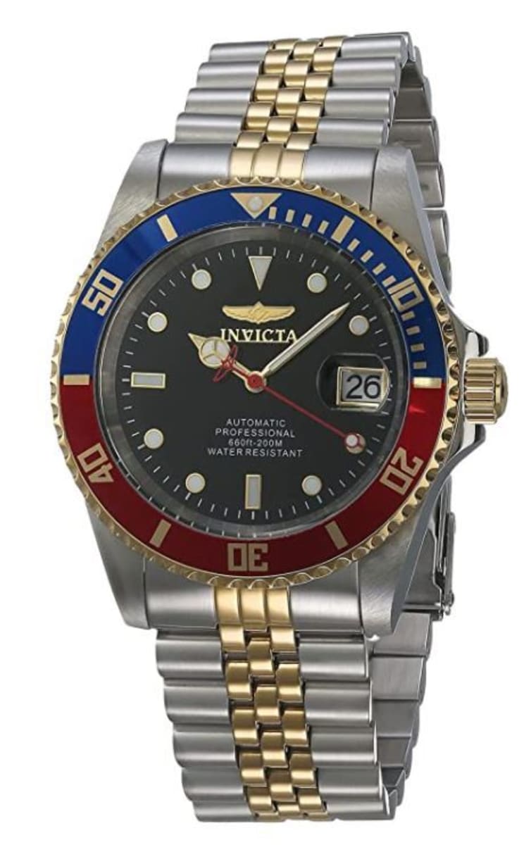 Invicta Diver Black Dial Steel Watch 29180 | WatchMaxx.com