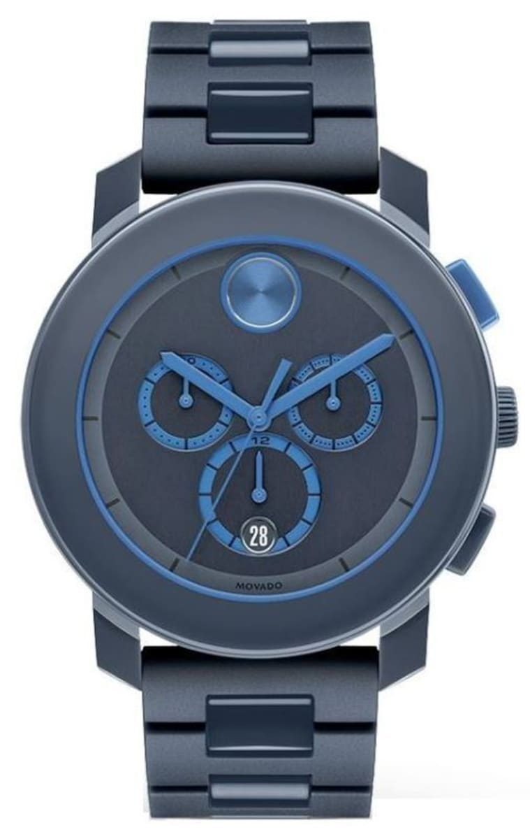 Movado Bold Navy Blue Dial And Navy Blue Stainless Steel Men S