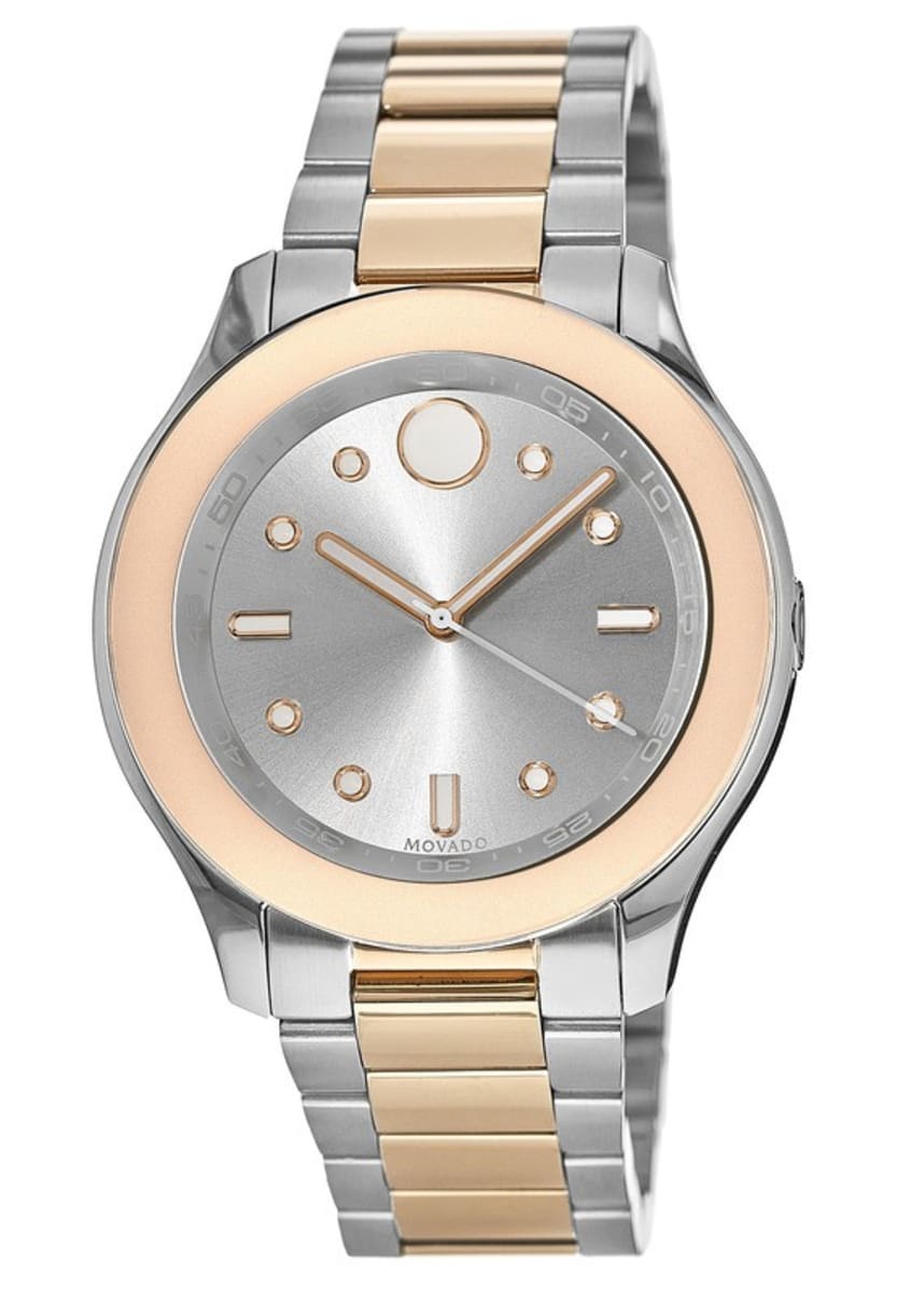 Movado Bold Two Tone Stainless Steel Silver Dial Women S Watch