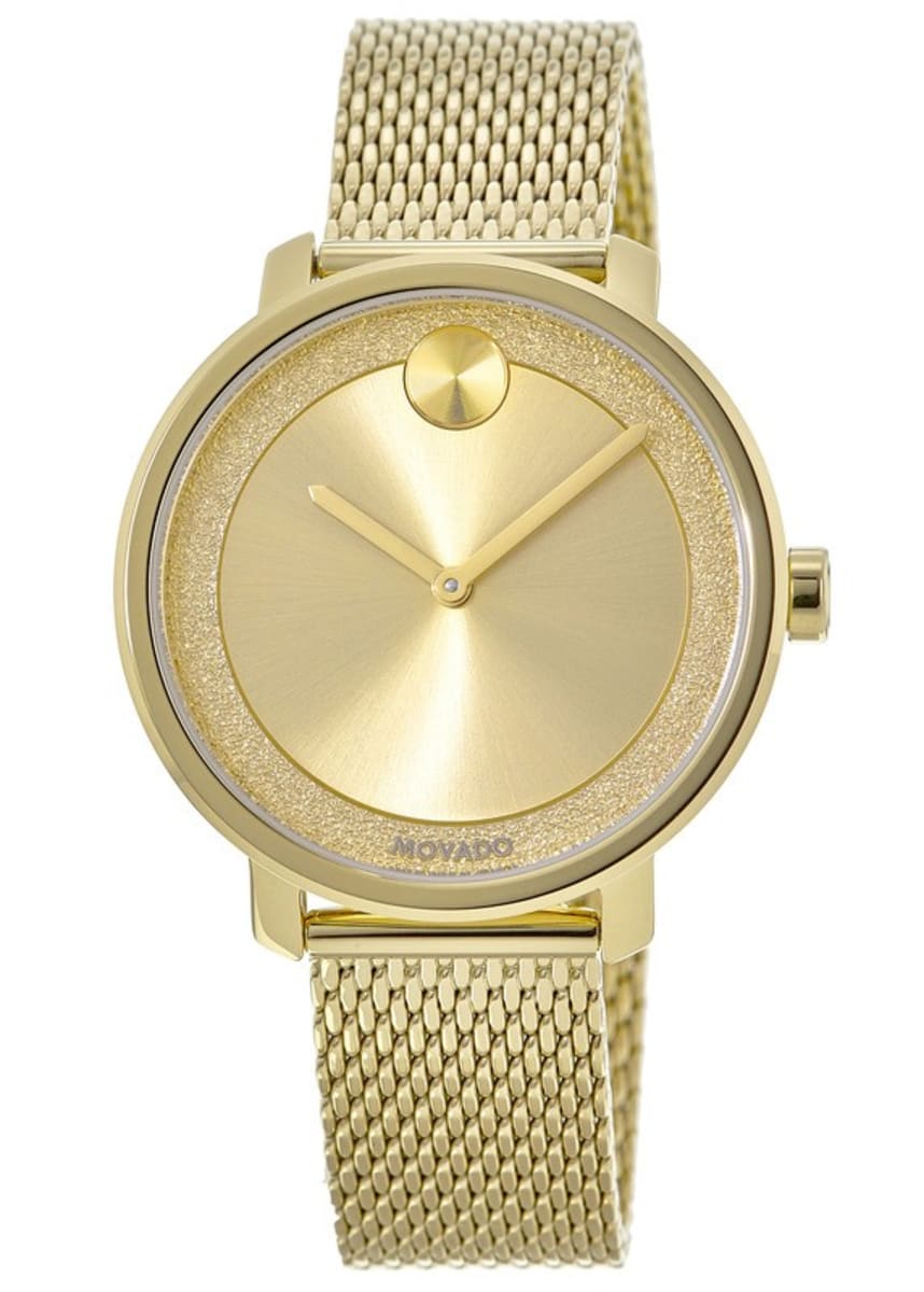 Movado Bold Gold Metallic Dial Yellow Gold Stainless Steel Women's ...
