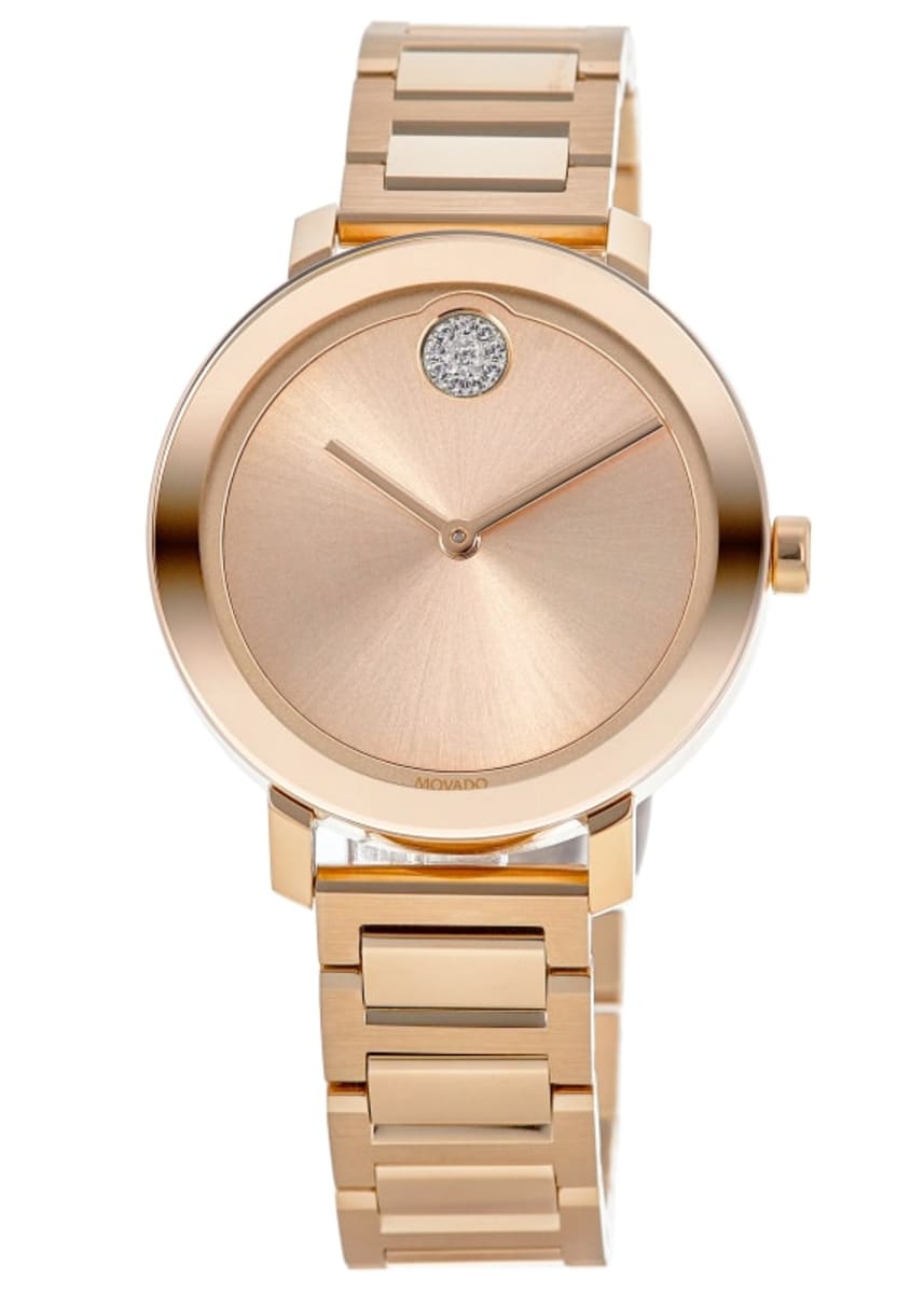 Movado Bold Evolution Rose Gold Dial Rose Gold Steel Women's