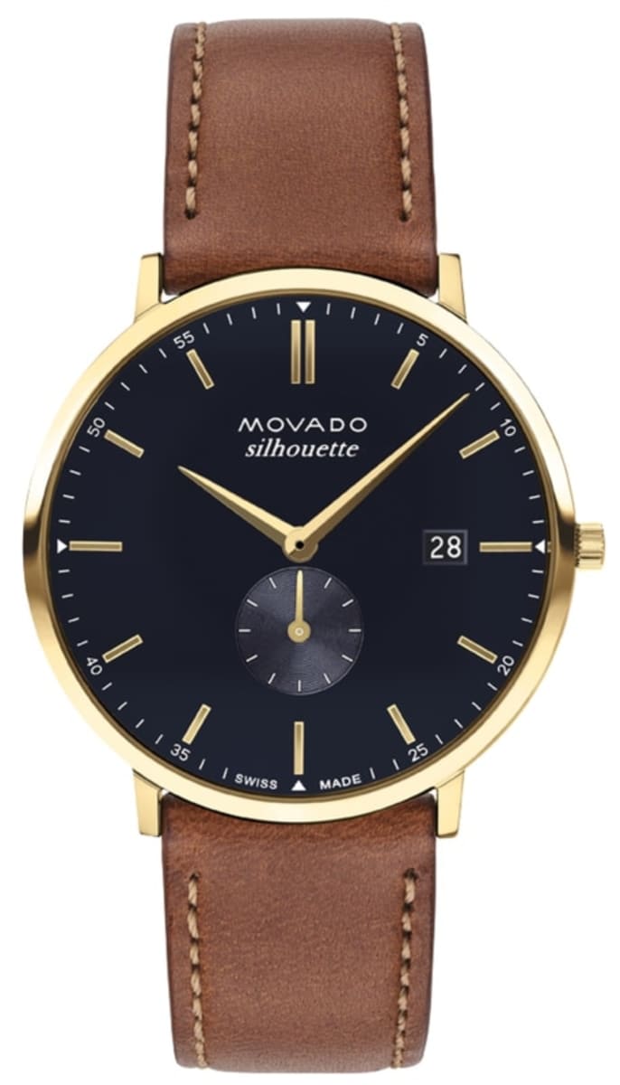 Movado Heritage Navy Dial Leather Strap Unisex Watch 3650067