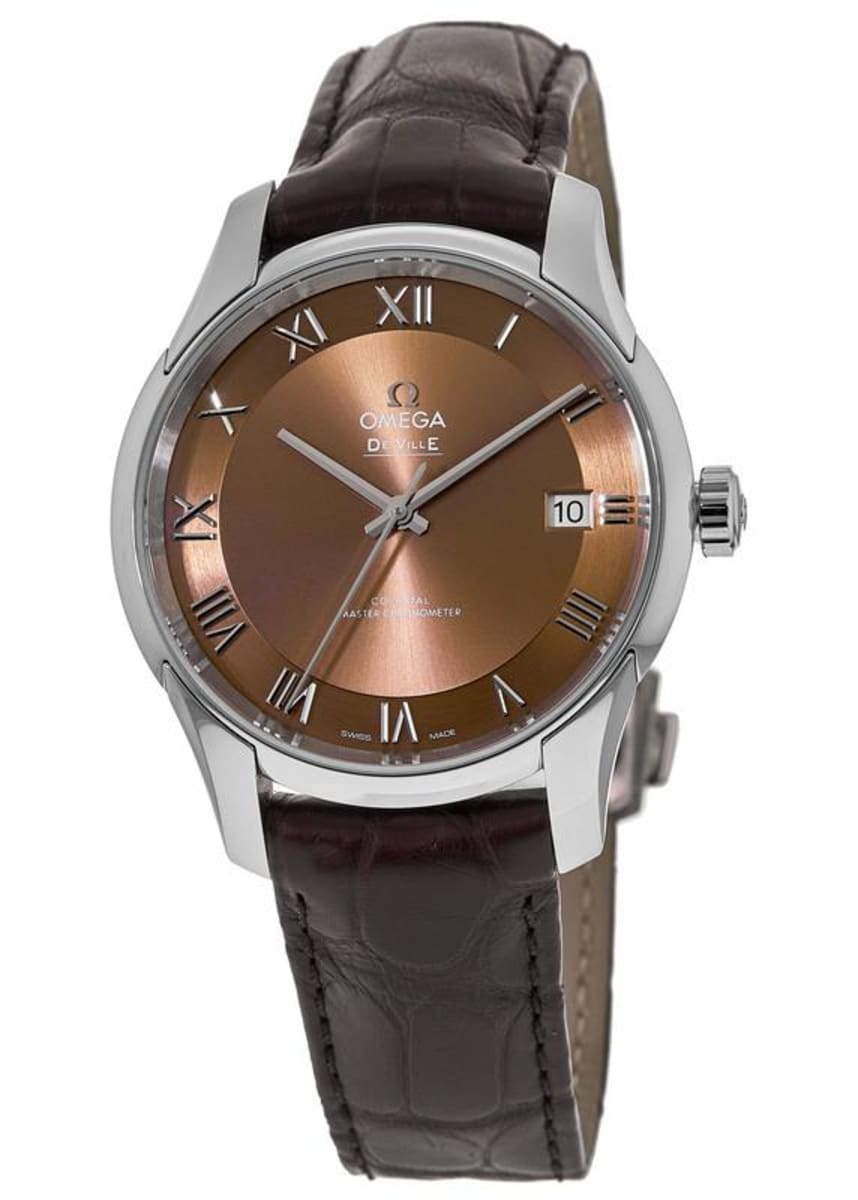 Omega De Ville Hour Vision Automatic Brown Dial Leather Strap