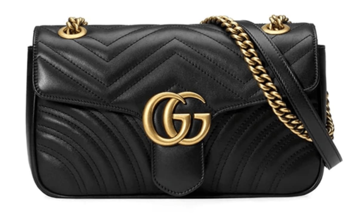 Gucci GG Marmont Small Black Leather Women's Shoulder Bag