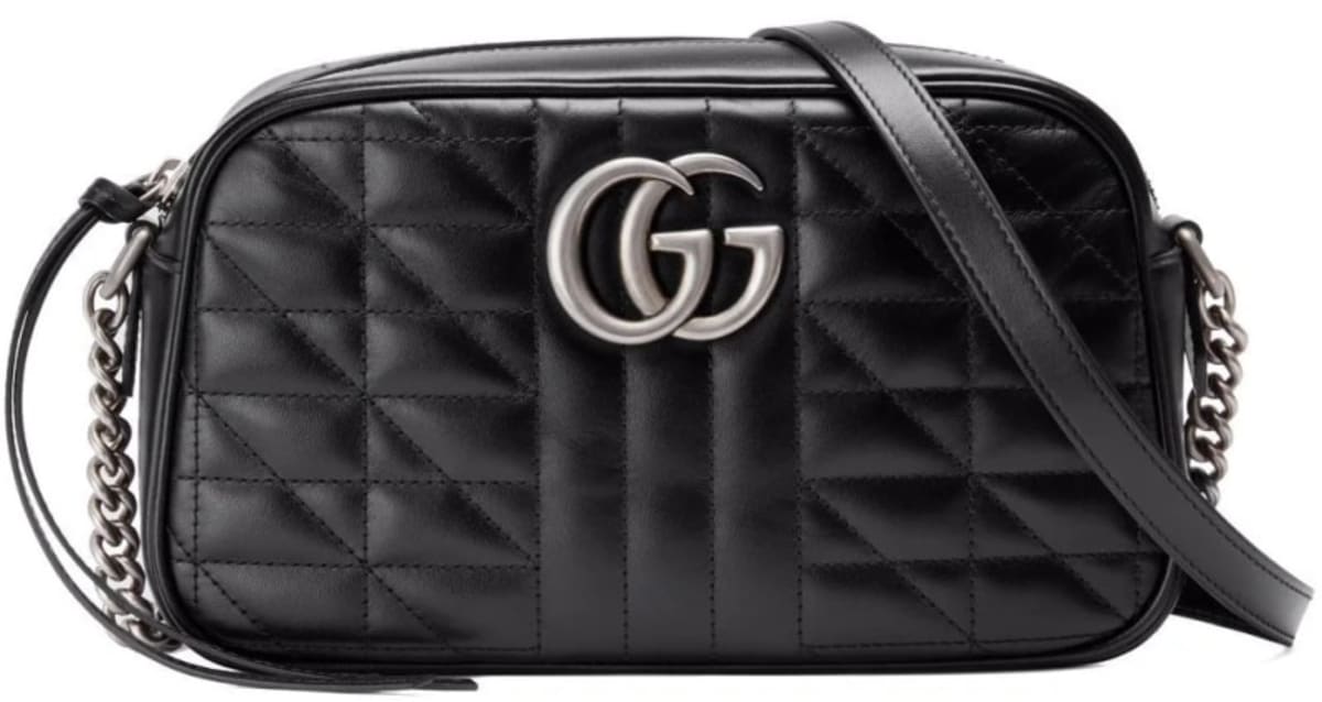 Gucci GG Marmont Small Black Leather Women's Shoulder Bag