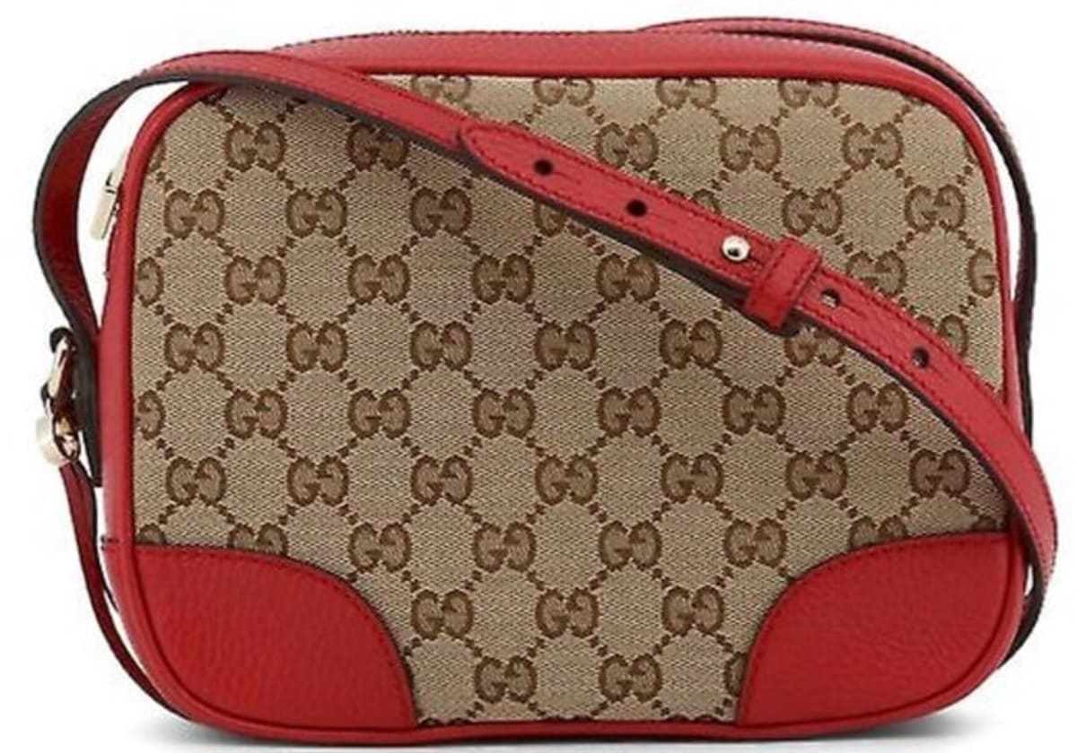 Gucci Guccissima Beige Canvas with Leather Trim Women's