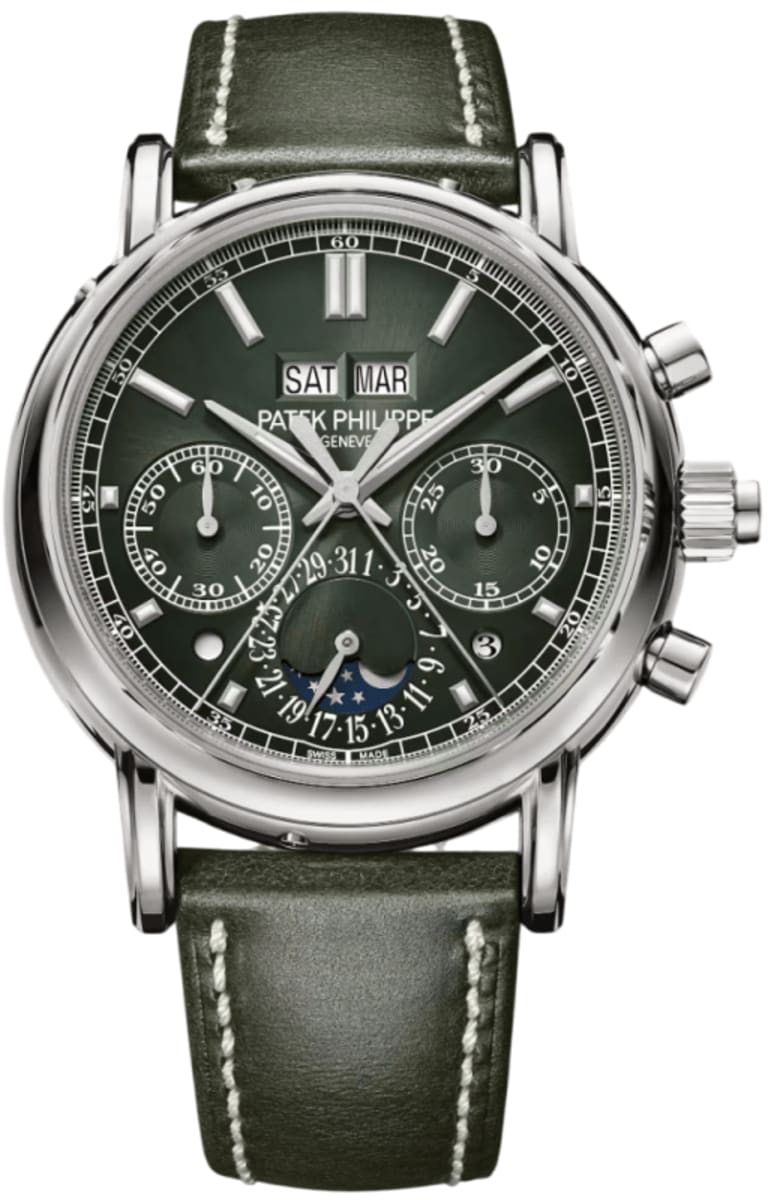インテリア時計 PatekPhilippeGrandSovereignllSilverGreen Patek Philippe Grand Complications Split-Seconds Chronograph Men's