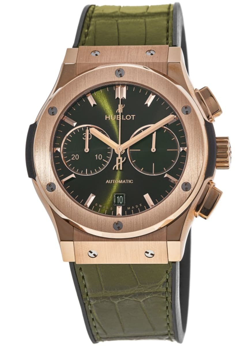 Hublot Big Bang 18kt Rose Gold Chronograph Automatic Blue Dial Men's Watch 301.PX.7180.LR, Automatic Movement, Rubber with A Blue (Alligator) Leather