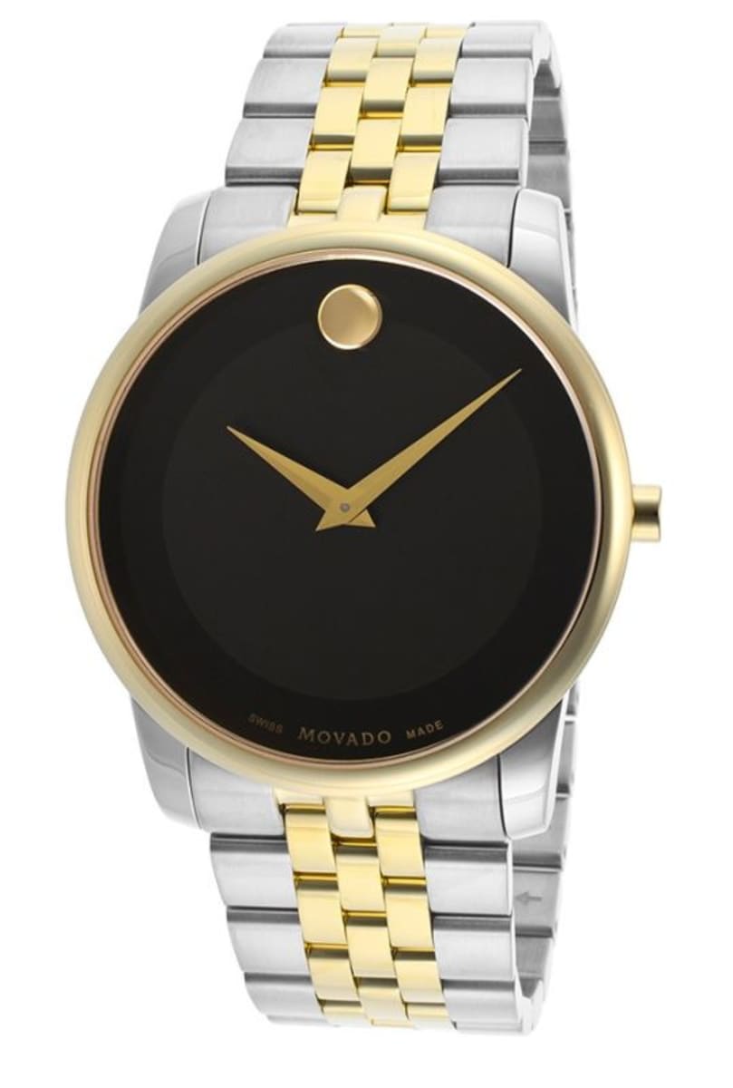 Movado Museum Two Tone Black Dial Men #39 s Watch 606605 WatchMaxx com