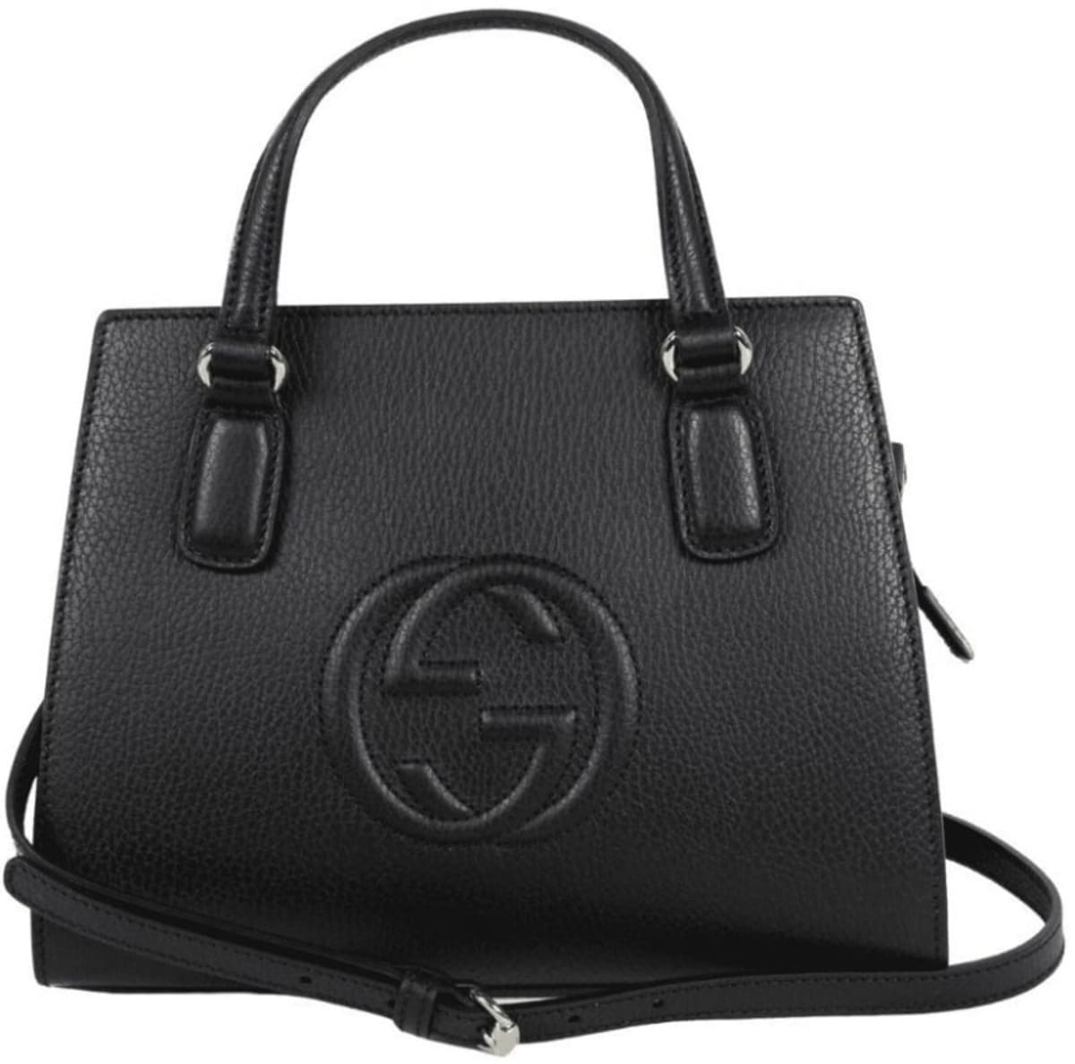 Gucci Soho Black Leather Small Women's Tote Bag 607722 CAO0G 1000