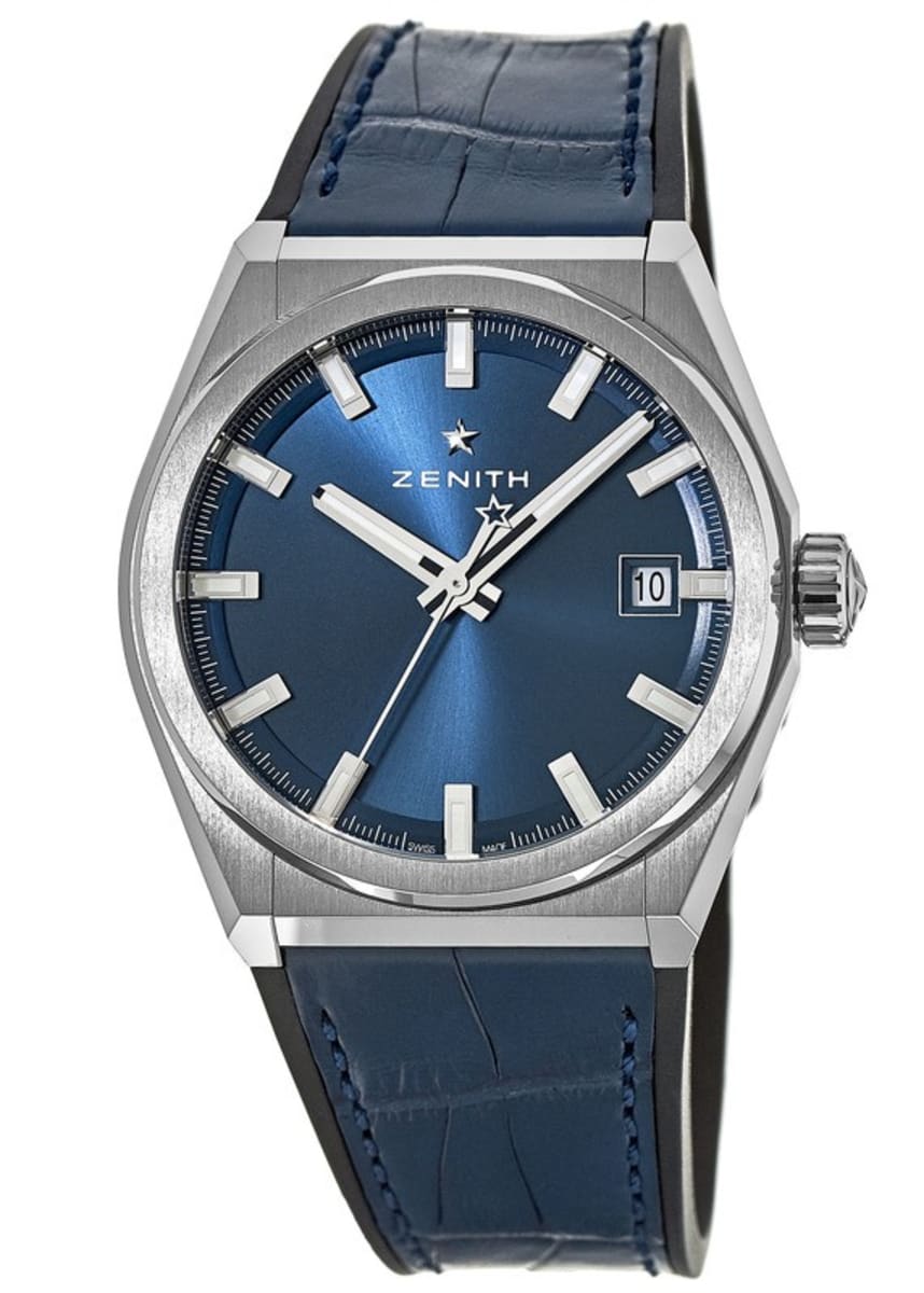 Zenith Defy Classic Men's Automatic Watch; Blue Dial; 41 mm Rubber with A Blue (Alligator) Leather Inlay Strap 95.9000.670/51.R584