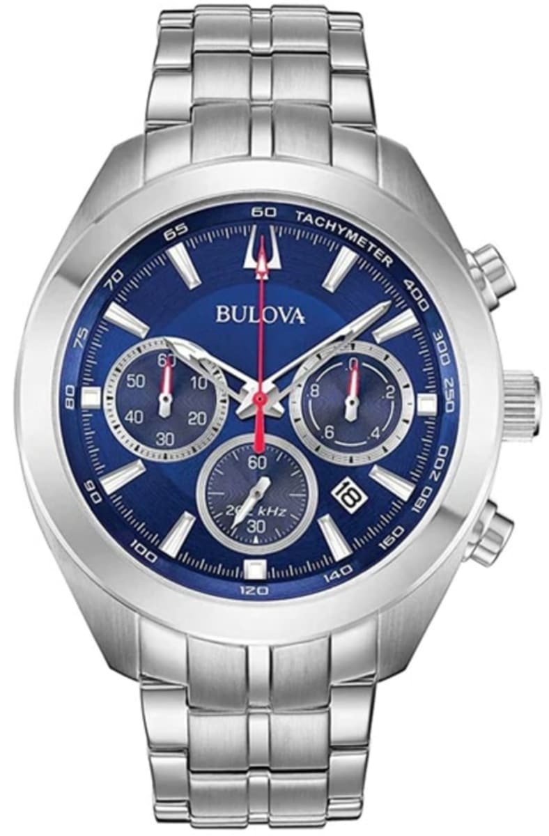 Bulova Precisionist Blue Chronograph Dial Steel Men's Watch