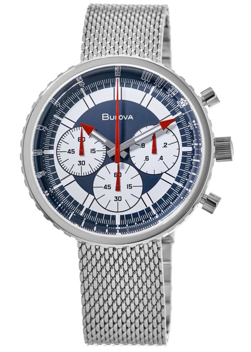 Bulova Special Edition White Chronograph Dial Steel Mesh Band Men's Watch  96K101
