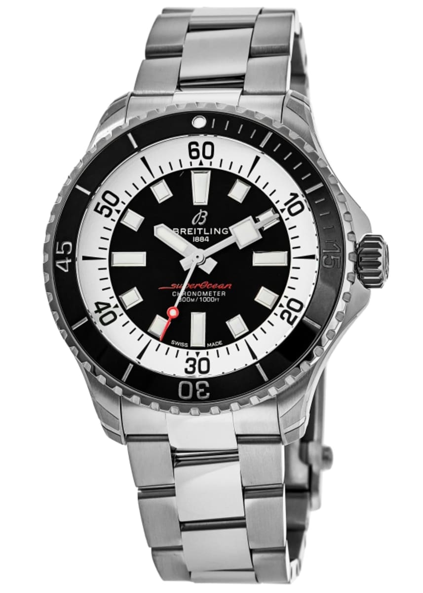 Breitling Superocean Automatic 44 Black Dial Steel Men's Watch ...