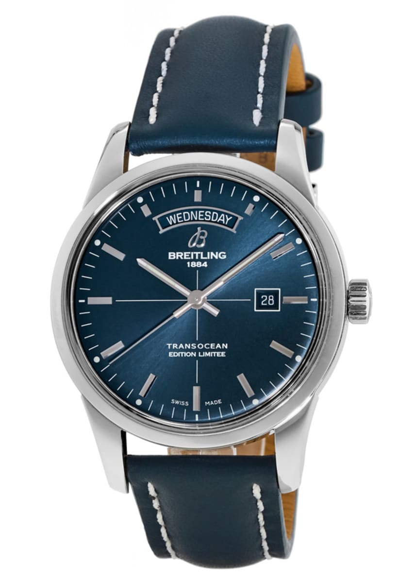 Breitling Transocean Day Date Blue Dial 