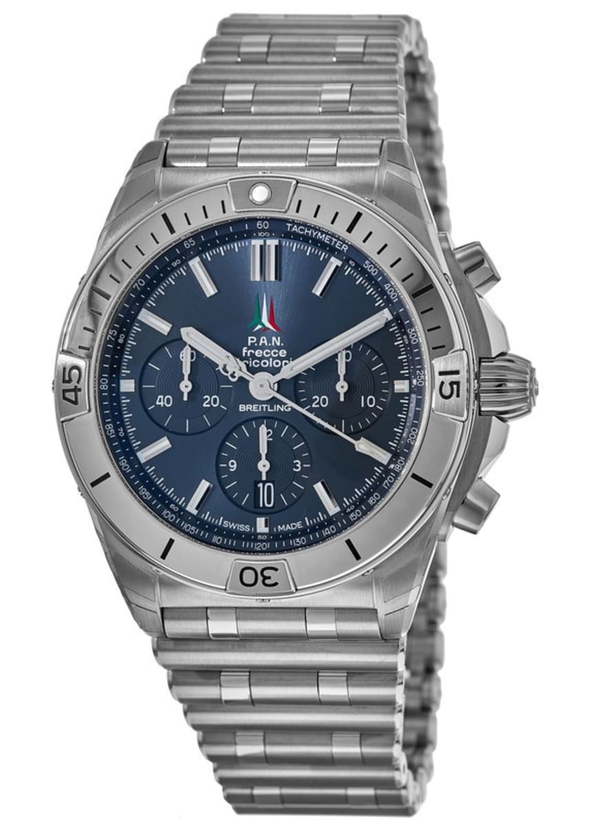 Breitling Chronomat B01 42 Frecce Tricolor Limited Edition Blue Dial Steel  Men's Watch AB01344A1C1A1