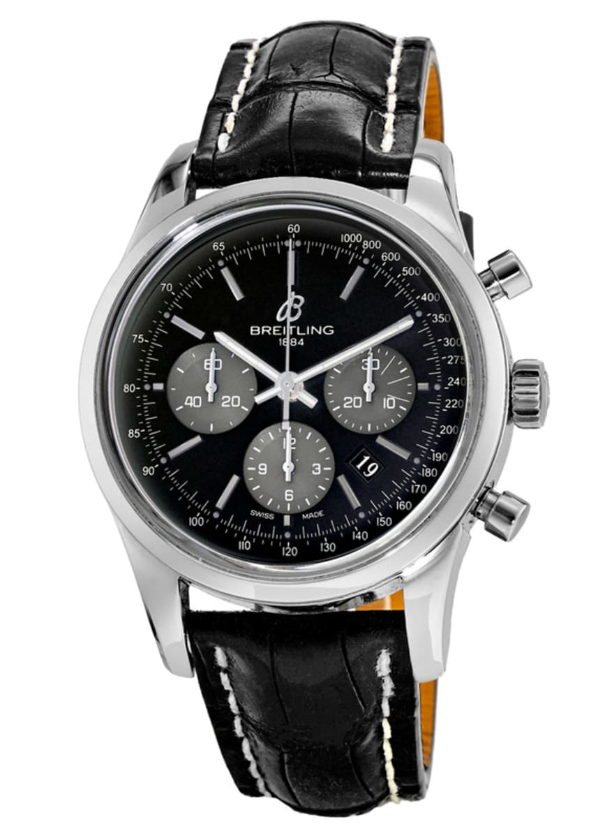 Breitling Transocean Chronograph Stainless Steel Watch AB015212