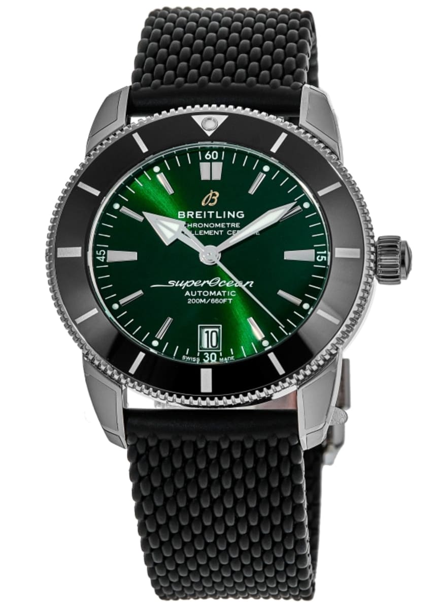 Breitling Superocean Heritage B20 Automatic 46 Green Dial Black Rubber ...