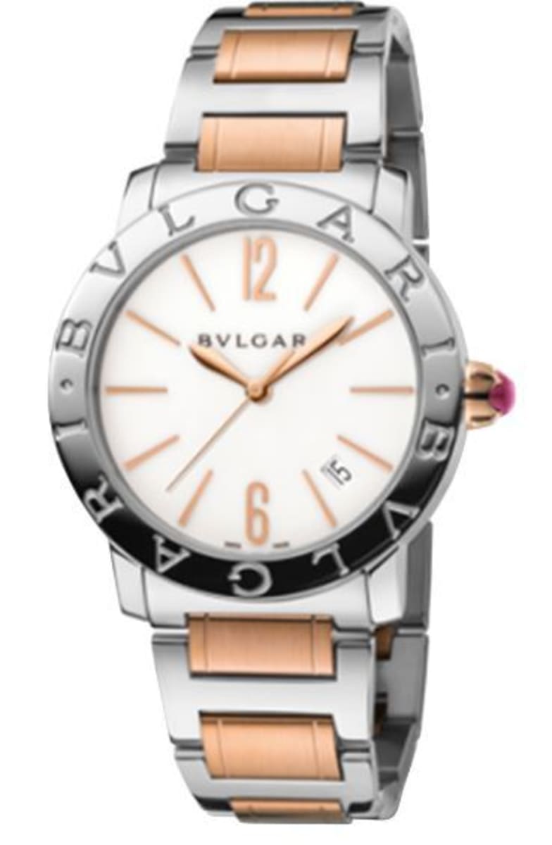 Bulgari Rose Gold and Stainless Steel White Dial Womens Watch BBL33WSSPGD