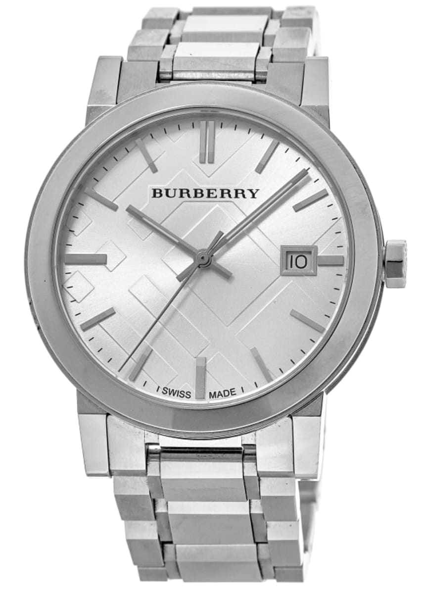 Fortov Giftig lavendel Burberry Large Check Silver Dial 38mm Men's Watch BU9000-PO