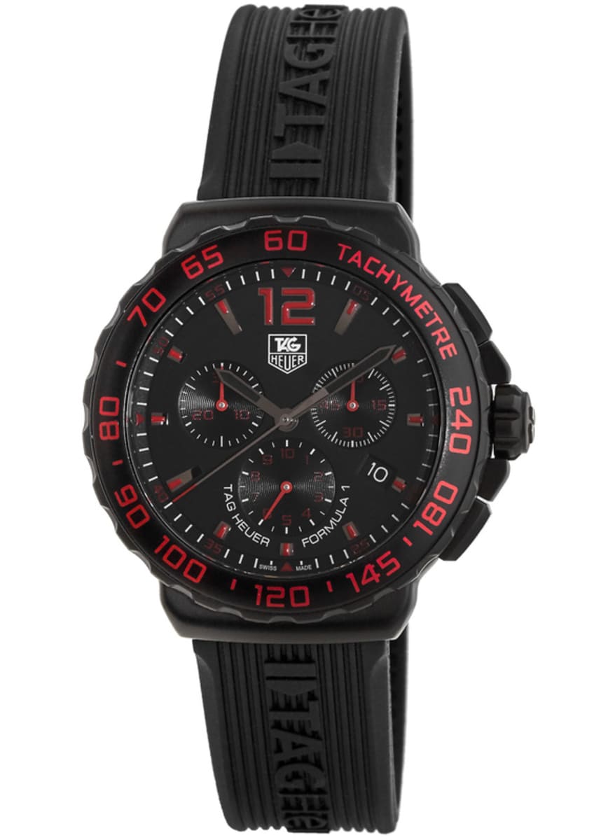 Tag Heuer Formula 1 Quartz Chronograph Titanium Case Black Red Bezel Rubber Strap Men S Watch Cau111d Ft6024 Watchmaxx Com