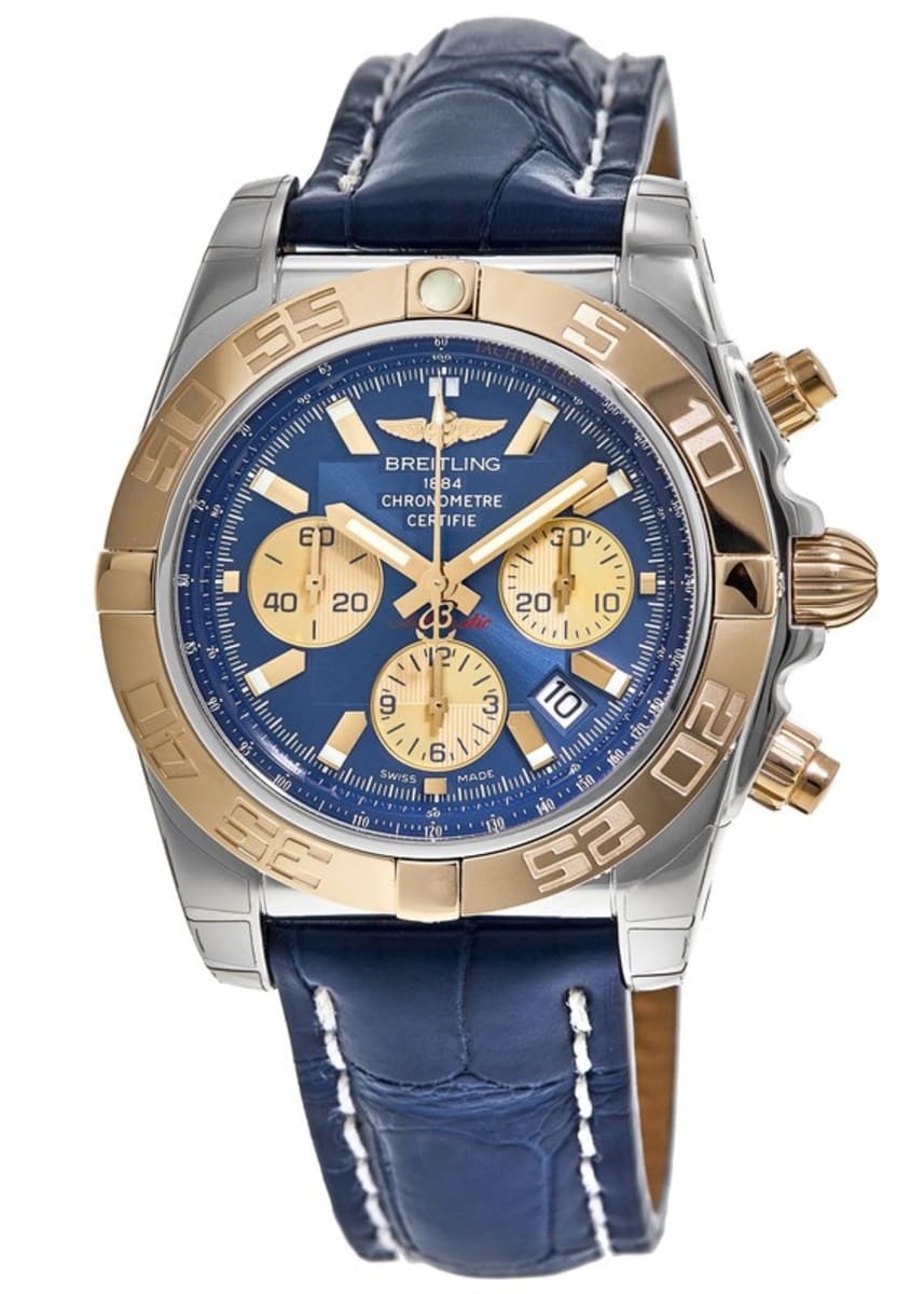 Sygdom katastrofe satellit Breitling Chronomat 44 Blue Dial Two Tone Case Crocodile Strap Men's Watch  CB0110121C1P1