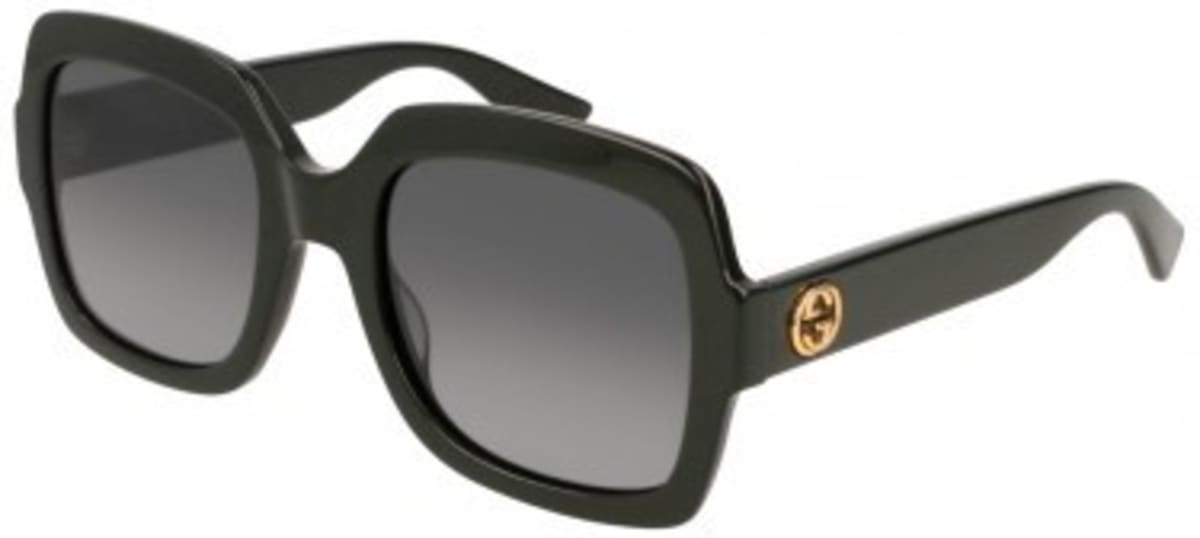 Gucci Black Polarized Grey Gradient Women's Sunglasses GG0036S-011
