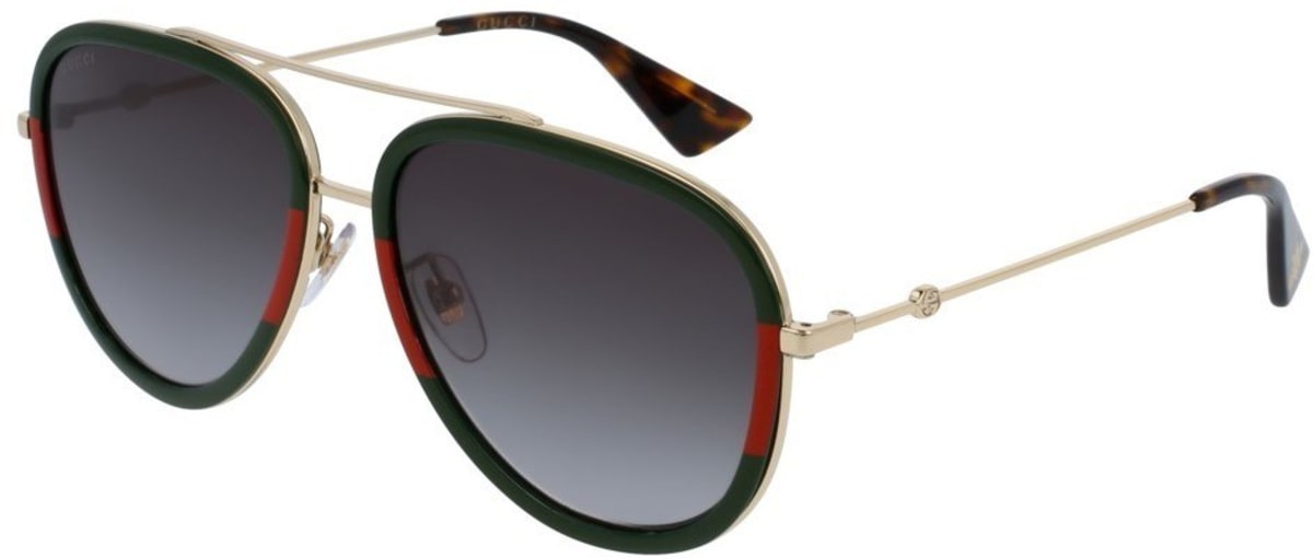 Gucci Grey Gradient Aviator Sunglasses 