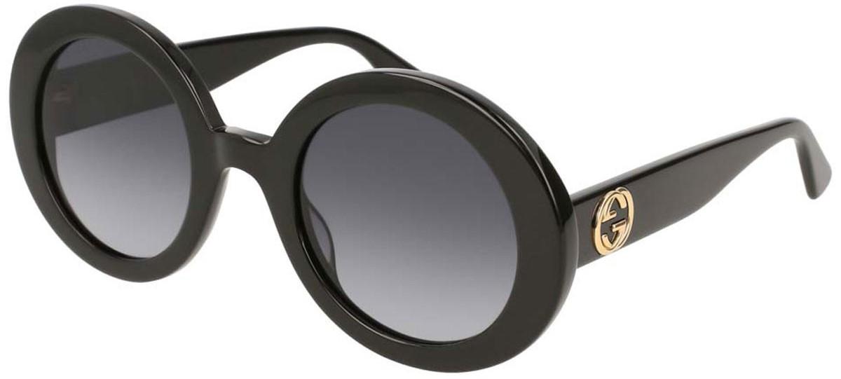 Gucci Black Acetate Round Women's Sunglasses GG0319S001