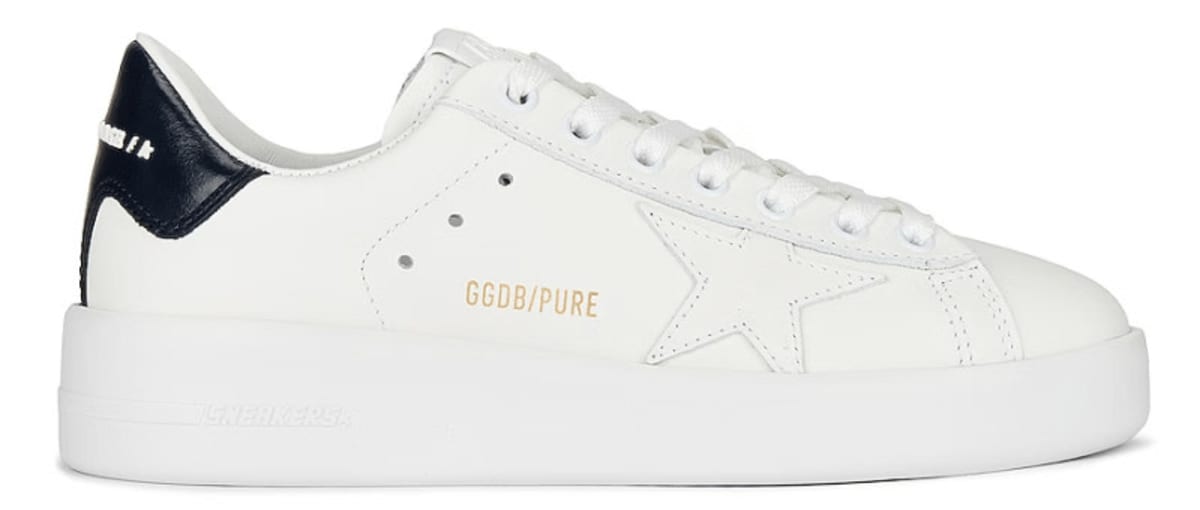 Golden Goose Purestar White Star and Navy Heel Tab Women\'s Sneakers  GWF00197.F004161.10793-40 - Size 40