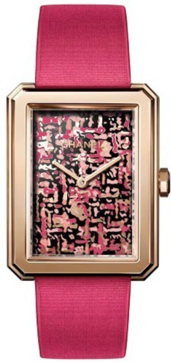 Chanel Boy-Friend Limited Edition Pink Dial Pink Satin Strap